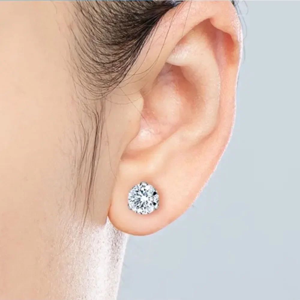 🔷 CZ Diamond solitaire earrings 🔷 - Picture 5 of 6